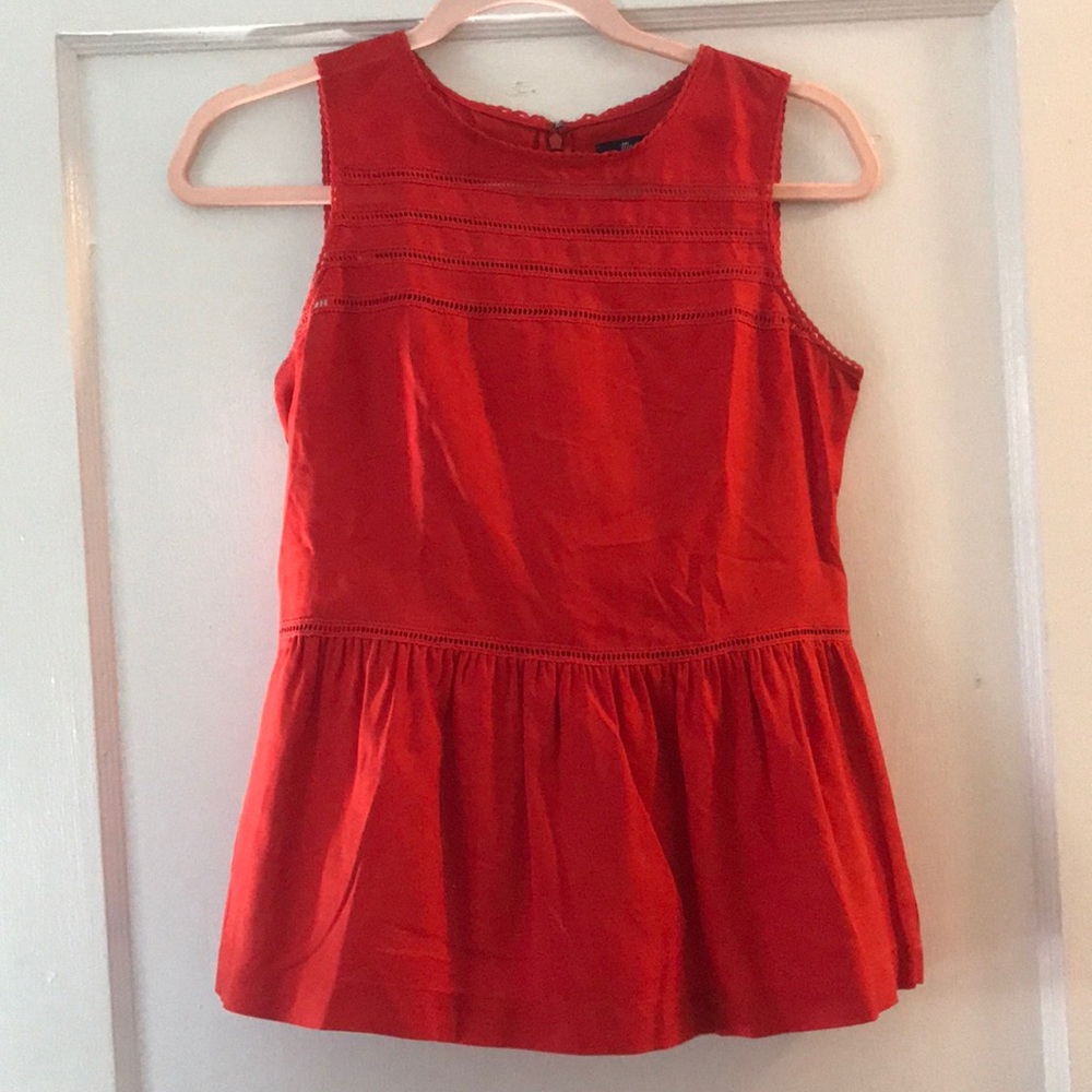 Madewell Silk Eyelet Peplum Veranda Top